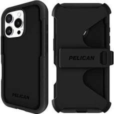 Pelican Voyager iPhone 16 Pro Case [Compatible with MagSafe], Heavy Duty Phone Case with 5.5M Military Grade Drop Protection, Heavy Duty Phone Case with Belt Clip Holster for iPhone 16 Pro, Black
