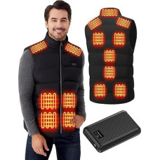 Šildoma liemenė vyrams moterims - elektrinė šildoma liemenė su akumuliatoriumi - viengungio žieminė lengva šildoma liemenė su 15 šildymo zonų, skirta lauko žygiams medžioklėje