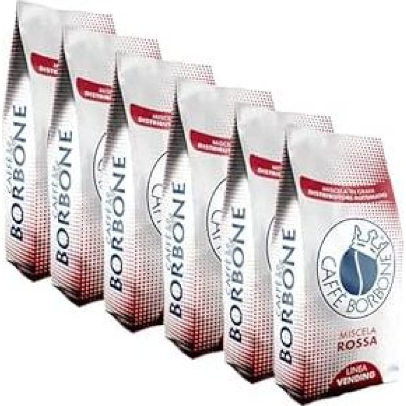 6 krepšiai pakuotės 1kg kavos Borbone pupelėse Raudonasis mišinys Parduodama originalus