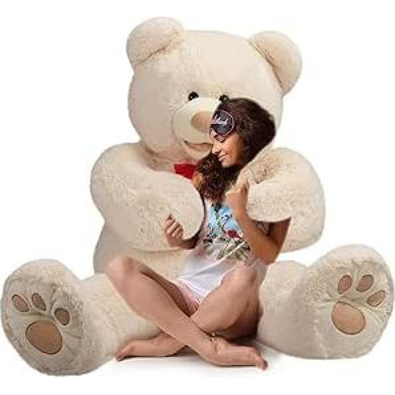 HollyHOME 150 cm Teddy Didelis pliušinis meškiukas XXL Pliušinis žaislas Dovana, pliušinis žaislas Minkštas žaislas meškiukas Tedi Cuddly Bear Beige