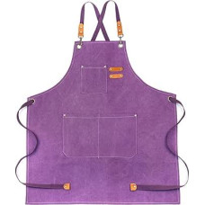 Baumwoll-Leinen-Schürze für Männer und Frauen, mit Taschen, Kreuzrückenschürze für Küche, Kochen, Backen, Chef, Künstler, Malerei, Arbeit, Schürzen für Holzarbeiter, Garten, Restaurant, Barkeeper