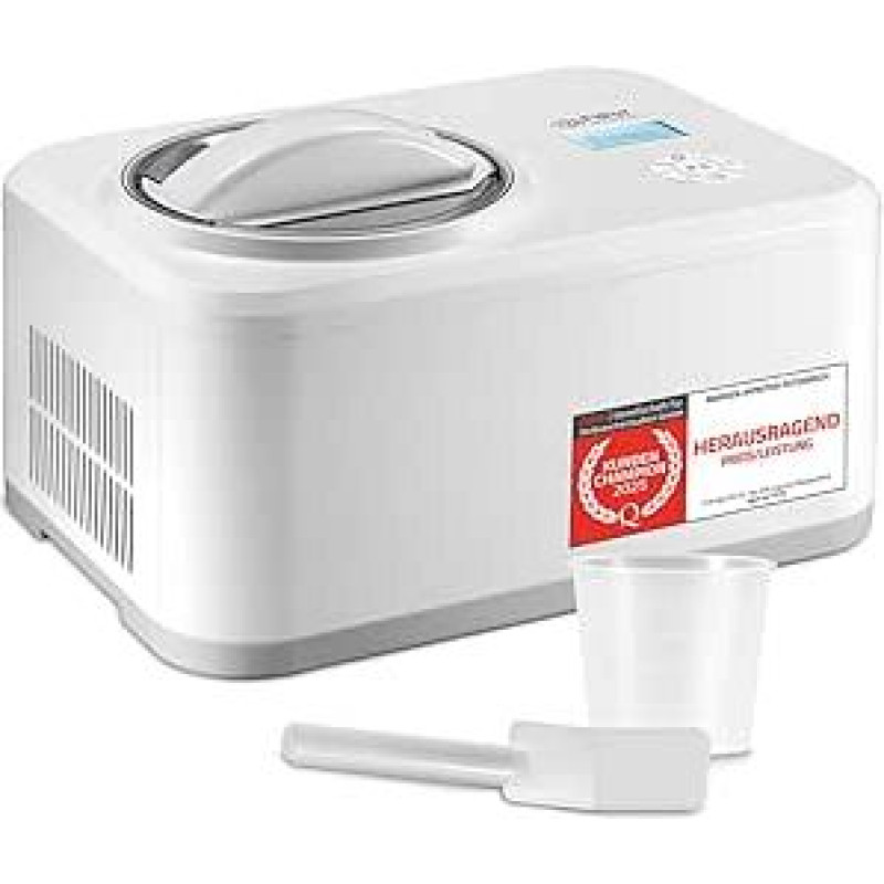 TZS First Austria Ledų gaminimo aparatas | 1,5 l | Kompresorius | Nuimamas nerūdijančio plieno indas | Receptų knyga | LCD ekranas | Ledai ir jogurtas | Aušinimo laikiklis