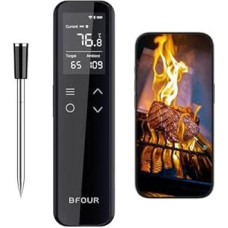 BFOUR WiFi belaidis mėsos termometras su išmaniuoju autonominiu LCD ekranu, ±0,5 °C tikslumu, 