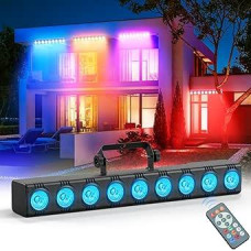 9 x 6 W LED RGBW prožektorius, diskotekų šviesa, vakarėlių šviesa, šviesos efektai, scenos šviesa, DMX valdiklis, muzikos valdomas stroboskopinis apšvietimas DJ vakarėliams, lauko apšvietimas su nuotolinio valdymo pulteliu