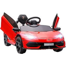 HOMCOM Lamborghini Aventador SVJ Roadster vaikiškas elektrinis automobilis 12 V su 2,4 G nuotolinio valdymo pulteliu, 2 varikliai, vaikiška transporto priemonė su MP3 rageliu, muzika, švelnus užvedimas, elektrinė transporto priemonė 3-5 metų vaikams