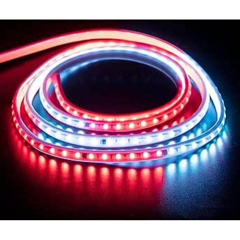 RGB LED juosta 5 m 220 V 230 V tiesioginė jungtis Lauko vandeniui atspari įvairiaspalvė juosta 5050 60leds/m be transformatoriaus IP67 vandeniui atspari šviesos juosta (5 m, RGB)