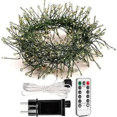 Indoor LED Fairy Lights, Firecracker Lights, 10 m, 300 LEDs, Green Copper Wire, with Plug, 8 Modes & Remote Control for Bedroom, Wedding, Birthday, Party, Christmas Tree & Garden