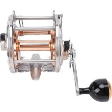 Angelrollen Salzwasser, Edelstahl-Aluminium-Rechtshänder-Salzwasser-Konventionelle Rolle mit Reibungsloser Übertragung, Präzise Schnurbindung, Tragbar für Big Game Fishing Gold