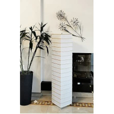 Trango 1214L Modern Design LED Floor Lamp Europe Rice Paper Lamp Handmade White with Bamboo Decorative Rods Including 2x E14 LED Bulbs - Shape: Square - Height: Approx. 125 cm - Living Room Lamp -