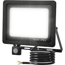 LED prožektorius su judesio jutikliu, 100 W prožektorius su judesio jutikliu lauke 10000 LM 6500 K vėsiai balta IP65 vandeniui atsparus lauko žibintas Sieninis prožektorius Sodo garažas Sporto aikštelė Kiemas