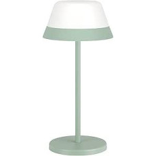 EGLO LED Tischlampe außen Meggiano, Campinglampe dimmbar, kabellose Outdoor Tischleuchte mit aufhängbarem Lampenschirm, USB, Kunststoff in Grün und Weiß, warmweiß, RGB, IP54