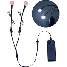2 vnt. 20 mm LED akys apvalios elektroluminescencinės El lapų šviesos plokštės neono lapų, supjaustytų pagal dydį, skirtos Cosplay partijos kaukės akims superherojų dekoracijoms (balta)