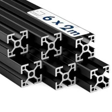 Aliuminio profilis 6 vnt. 30 x 30 mm 2 m Sistema, montavimas, statyba Profilis lizdas 8 juodas