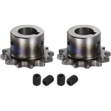 QUARKZMAN 2 pieces ISO/DIN 06B-1 roller sprocket B-type 14 mm bore, 3/8 inch pitch, A3 steel single strand roller sprocket hardened 12 teeth