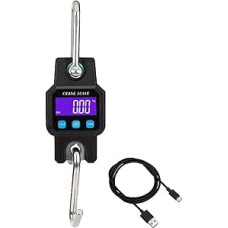 Kranwaage, 300 kg 50 g wiederaufladbare USB-Digitalwaage Tragbare Jagdwaage Mini-Hebekranwaage Industrielle hängende elektronische Waage(Noir)