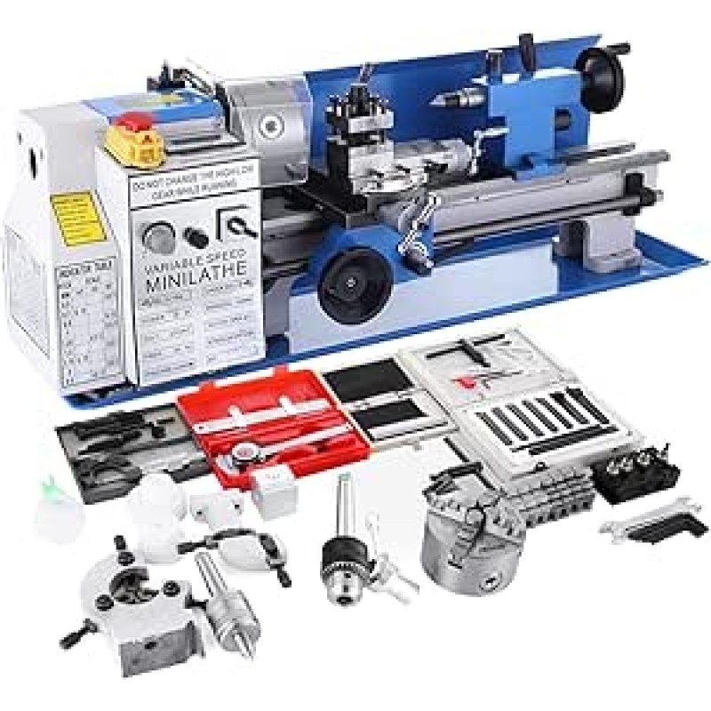 550W mini metalo tekinimo staklės 7 x 14 colių metalo stalo tekinimo staklės Tiksli lygiagreti tekinimo staklės Skaitmeninis gręžimas su kintamu greičiu