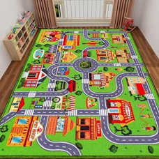 Car Mat for Children, Children's Car Play Mat, Extra Non-Slip Traffic Road Rug for Children, Educational Car Mat with City Map for Playroom, Boys Bedroom (200 x 150 cm, Classic)