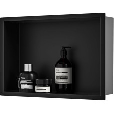Wall Niche 304 Stainless Steel 45 cm × 30 cm × 10 cm Shower Niche Black for Bathroom Storage No Tiles Required Built-in Shower Overmount