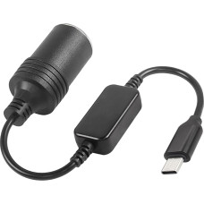 USB C 5V vyriškos lyties į 12V automobilio cigarečių žiebtuvėlio lizdo keitiklis 60 cm, USB C cigarečių žiebtuvėlio adapteris, skirtas automobilio cigarečių žiebtuvėliui Vairavimo registratorius DVR Dash Camera GPS