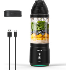 Fridja F500 Portable Blender - Premium USB-C Rechargeable, Leak-proof & Compact - BPA Free, 6 Serrated Stainless Steel Blades, 240W, 700ml - Ideal for Smoothies, Protein Shakes, Travel & Gym