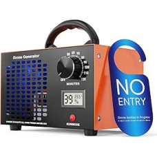 Ozono generatorius - 60000 mg/H ozono prietaisas iki 320 ㎡ su temperatūros ir drėgmės ekranu, 120 minučių laikmatis, O3 ozono oro valytuvas automobiliui, garažams, namams, viešbučiams, virtuvei, naminiams gyvūnams, kvapų valymui