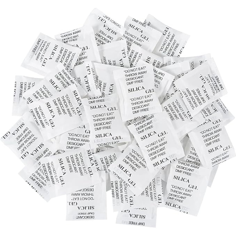 200 pakuočių silikagelio maišelių paketai sausiklio maži maišeliai oro sausintuvai Silicio maišeliai