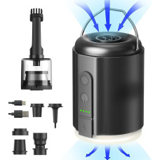 Origem Electric Air Pump for Air Mattress, 5.2 KPa Mini Electric Air Pump Portable with Camping Lamp & Rechargeable Battery, Compact Quick to Inflate and Deflate for Pool Floats Boats