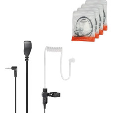 Radio Headset (4-Pack) for Motorola TLKR and TalkAbout Series TLKR-T60, TLKR-T61, TLKR-T62, TLKR-T72, TLKR-T80, TLKR-T81, TLKR T82 Extreme, TLKR T92 H2O with 10 (x4) Ear Plugs