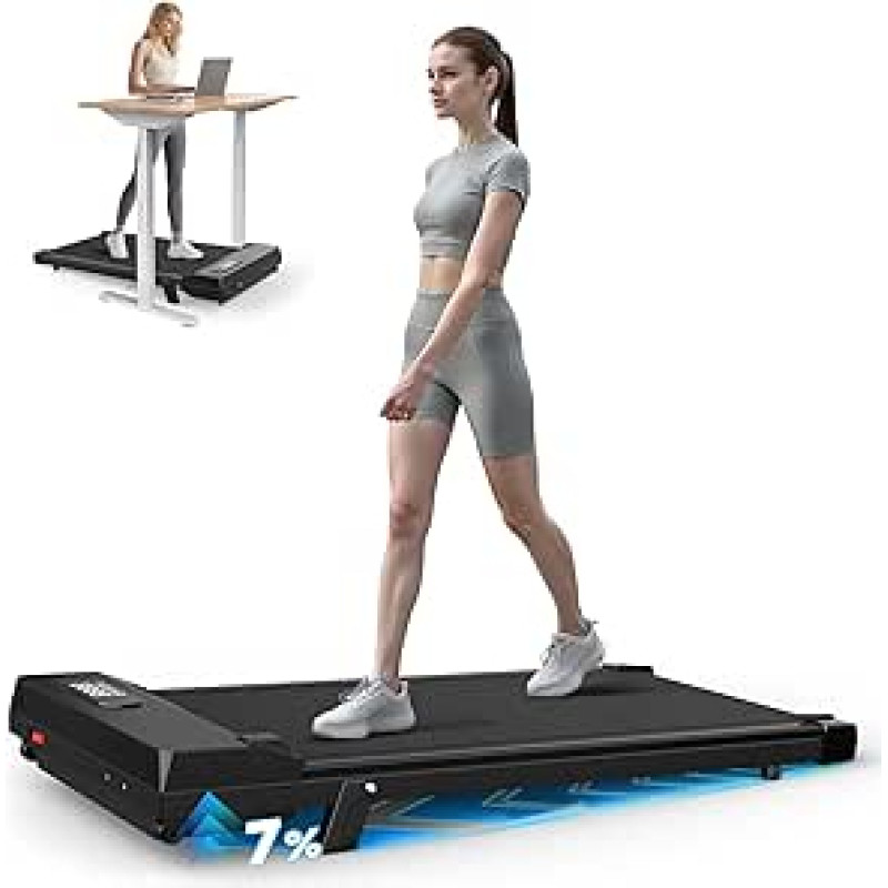 Dskeuzeew Bėgimo takelis vaikščiojimo padas su pakreipimu - bėgimo takeliai namų biurui, pasvirusiam stalui, bėgimo padas Bėgimo įrenginys Elektrinis nešiojamas Walkpad Walking Pad su LCD ekranu Bėgimo takelis