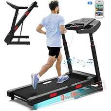 CIIHI Laufband mit 15% Autoneigung - 160 kg Traglast Laufband für Zuhause - Laufband Klappbar mit Höhenverstellbarer Handlauf, APP, Sprachsteuerung, Lautsprecher - 14 km/h (8,7 MPH)