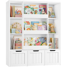 FOREHILL Vaikų lentyna su dėžėmis ant ratukų Vaikų ir suaugusiųjų knygų spinta Vaikų kambario baldai su stumdomomis durimis, vaikų knygų spinta, žaislų lentyna, laikymo lentyna, vaikų spinta, lentyna