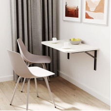 AKKE 80 x 60 cm | Sulankstomas sieninis stalas su užapvalintais kampais | White Craft
