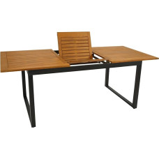 DEGAMO Rivello išplečiamas sodo stalas 150/200 x 90 cm Antracito spalvos aliuminis + alyvuota akacijos mediena FSC® sertifikuota