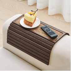 GEHE Sofa-Arm-Tablett, flexibel/faltbar, Coucharm-Tablett für breite Couch, Sofa-Armlehne, Tisch-Becherhalter, perfekt für Lebensmittel, Getränke, Snacks, Fernbedienung oder Telefon
