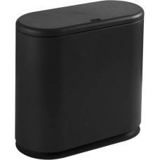 NILICAN Creative Cover Type Pop Cover Waste Basket Plastic with Lid Bathroom Kitchen Bedroom Office Oval Gap Bin Black 10 Litres / 2.64 Gallon