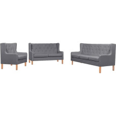 Gecheer 3-TLG. Sofa komplektas Stoff Grau, Polstersofa Sitzgruppen Sofa für Wohnzimmer Apartment Büro Gästezimmer274935