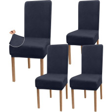 Granbest Parson Velvet kėdžių užvalkalai, itin elastingi prabangūs valgomojo skalbiami kėdžių be porankių apsaugai vaikams ir naminiams gyvūnėliams (4 komplektų rinkinys, aksominė medžio anglies pilka)