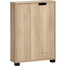 Schildmeyer Emmik 159448 Highboard White Oak Decor/Striped, 59.8 x 19.5 x 85.2 cm