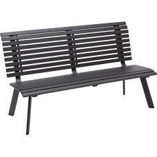 Dehner London Garden Bench 2 Seater 150 x 88 x 64 cm Aluminium Grey