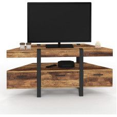 IDMarket - Televizoriaus spintelė 110 cm, kampinė, Austrija, medinis adatos pagrindas su stalčiais