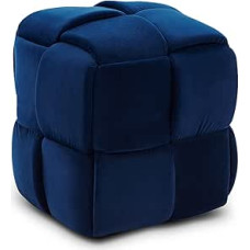 Vesgantti KIVIK Series Ottoman Footstool Velvet Modern Seat Chest for Living Room Bedroom Entrance Area 43 x 43 x 46 cm Maximum Load 140 kg