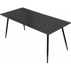 TRISENS Emilia išplečiamas valgomojo stalas, 120-150-180 x 80 cm, skirtas 4-10 žmonių, virtuvės stalas su metaliniu rėmu, skirtas virtuvei, valgomajam, medžio išvaizdos, juoda spalva