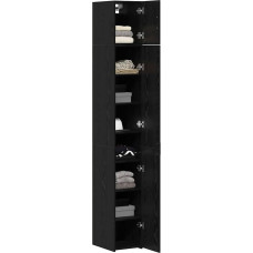 vidaXL sandėliavimo spintelė 3 dalių juodo ąžuolo išvaizdos stilingas sandėliavimo įrenginys stačiakampio formos dizainas, modernus kabinetas, praktiški baldai vidaus patalpoms