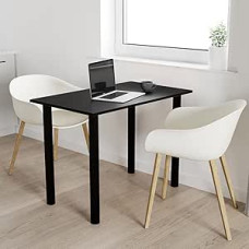 AKKE mikon valgomojo stalas su juodomis kojomis, valgomojo stalas, virtuvės stalas, biuro stalas, juodas, 100 x 50 cm