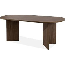 konsimo Valgomojo stalas Ovalus 90 x 204 cm Virtuvės stalas Faber Tamsus riešutmedis