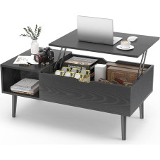 Sweetcrispy Lift-Top Coffee Table for Living Room, Black, Standard