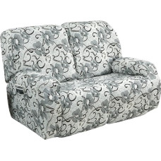 Dviejų sėdimųjų atlenkiamų sėdynių, 6 dalių minkštas Spandex denio kėdės apsauginis dangtelis, spausdinti sofos dangteliai denio kėdėms, baldų apsauga su krepšeliu (Flower02 denio kėdė)