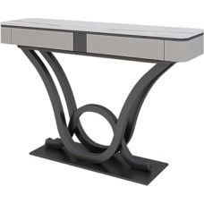 Generisch Vielseitiger schwarzer Konsolentisch mit 2 Schubladen - Stilvoller Stauraum für Wohnzimmer, Flur und Eingangsbereich - Moderne Möbellösung für mehr Ordnung im Zuhause