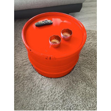 Barelio baldų stalas Kavos staliukas Naftos barelio šoninis staliukas Įvairios spalvos 45 cm aukščio Skersmuo 57 cm Oranžinė + tvirtinimo žiedas