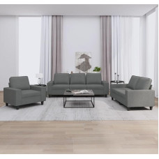 Gecheer 3-TLG. Sofagarnitur Dunkelgrau Stoff, Moderne Couch Polstersofa für Wohnzimmer Schlafzimmer Spielzimmer3201867